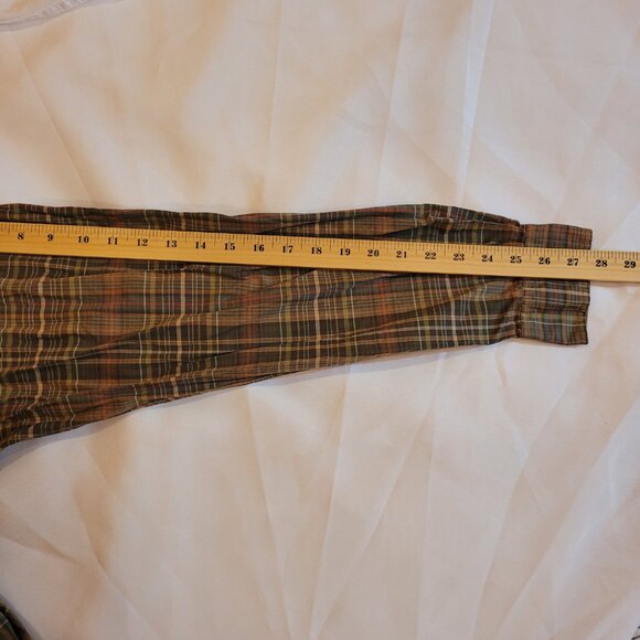 Ralph Lauren Men's Classic Fit Long Sleeve Button Down Plaid Brown Rust 16/Large - Picture 11 of 11